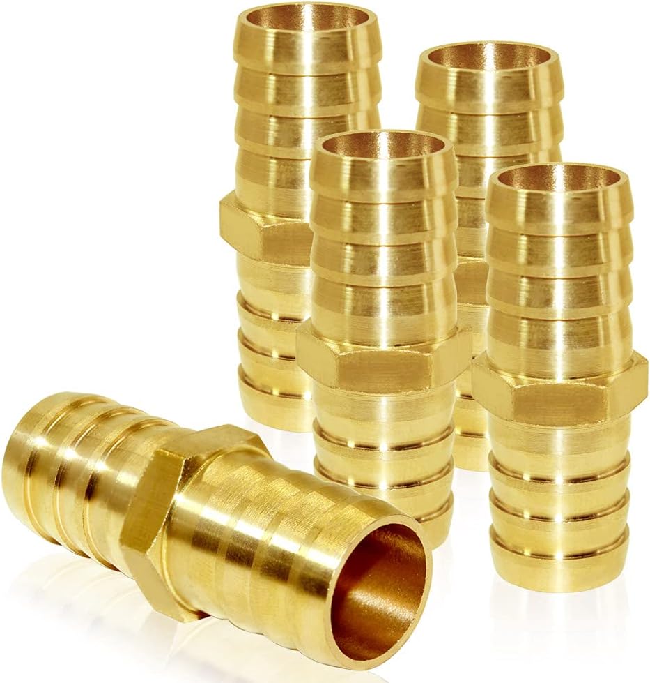 JoyTube Brass Hose Barb Fitting Metals Splicer Mender, 3/4