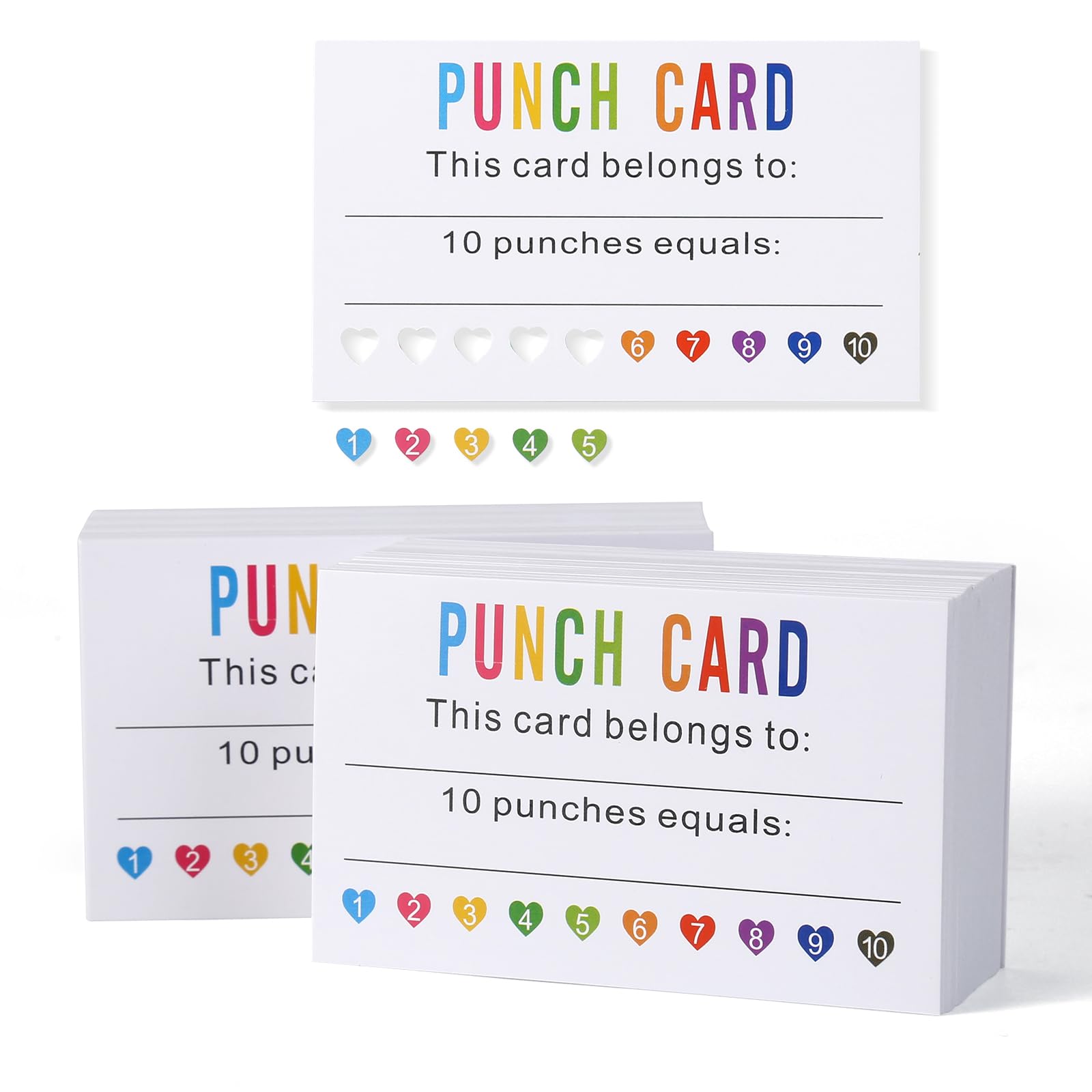 ONEDONE Punch Cards 200 Pack Reward Punch Cards for Classroom Incentive Awards for Kids Students Teachers Classroom Supplies Loyalty Card for Business