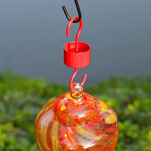 Miniatura 24 de Foso de hormigas para comederos de colibríes, comedero de colibríes para ganchos colgantes al aire libre, 1 ganchos con 1 cepillo, rojo Plástico