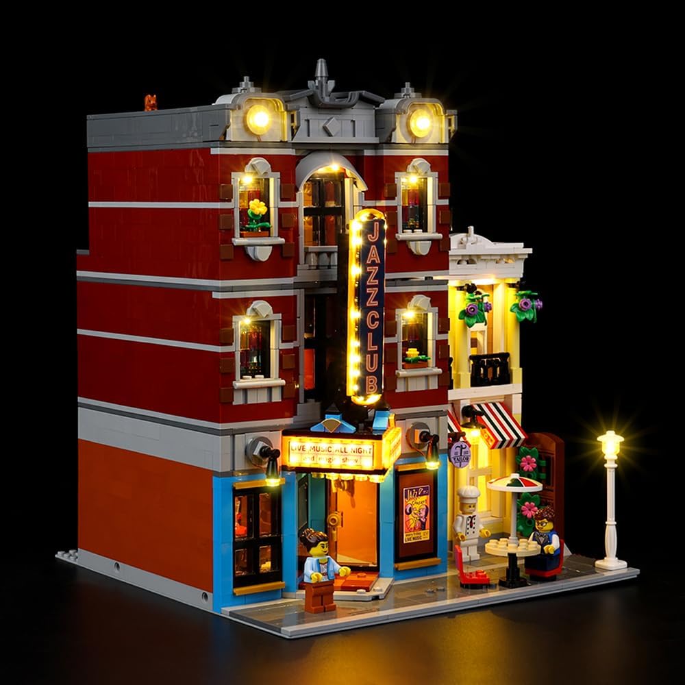 Kyglaring LED Lighting Kit for Lego Icons Jazz Club 10312 Building Set (No Model) - Lights Set Compatible with Lego 10312 Set - Without Building Set(Remote Version)