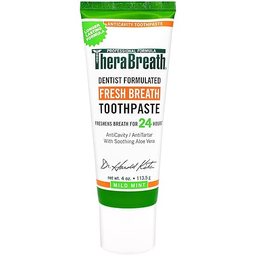 Miniatura 4 de Pasta dental TheraBreath 24 horas de aliento fresco 4 oz (Paquete de 2) y TheraBreath 24 horas encías saludables Periodontist enjuague oral