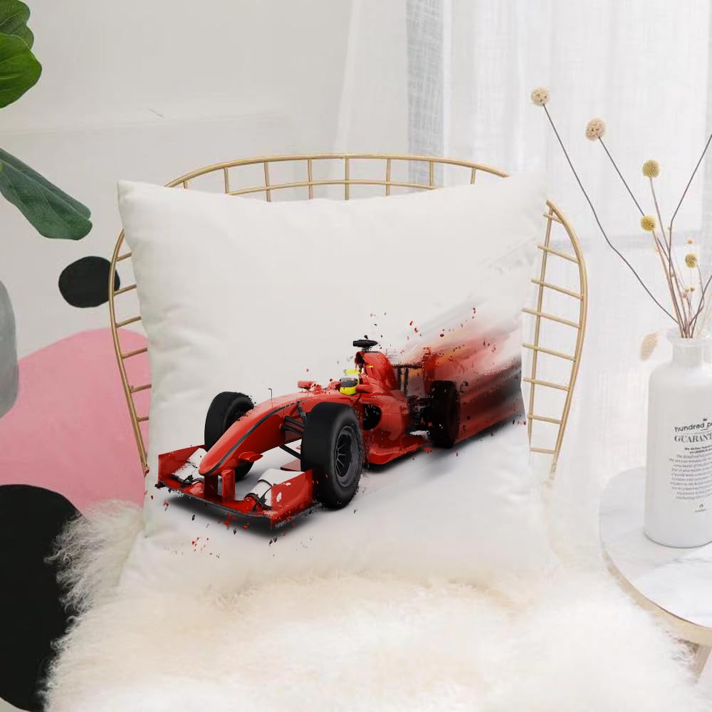 HYMSXW Cushion Cover,Throw Pillow Case Home Decorative for Living Room Bedroom Sofa Chair 20X20 Inch,Motorcycle, car, racing, red, with turbocharged dynamic special,Pillowcase 50X50cm