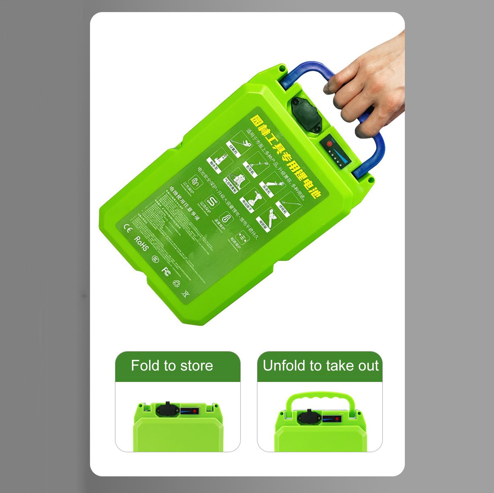 Batería de Litio de 24 V, 36 V y 48 V (12 Ah, 16 Ah, 20 Ah y 30 Ah) para cortacésped eléctrico y recogedor de té. Repuesto de Iones de Litio con Cargador y Bolsa. Herramientas de j