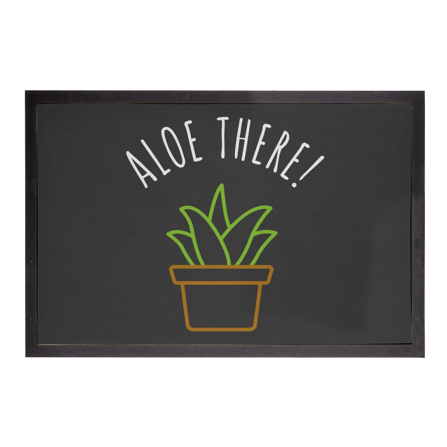 Paillasson noir Aloe There ! 75x50cm tapis de porte plantes et jardinage