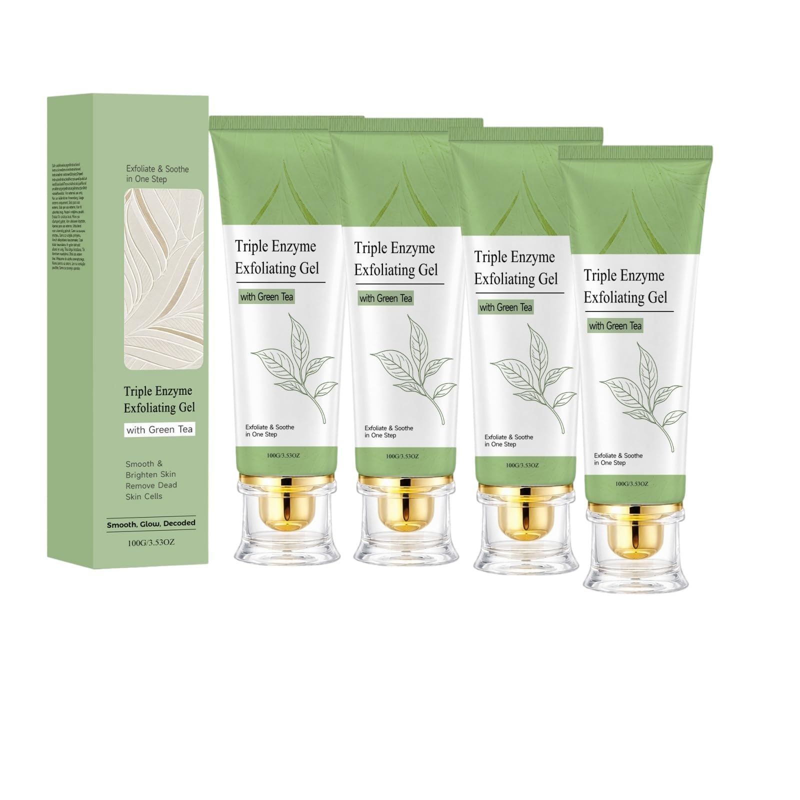 Gel Esfoliante Viso 3 Enzimi & Tè Verde, Brillante e Dolcezza, 100 g