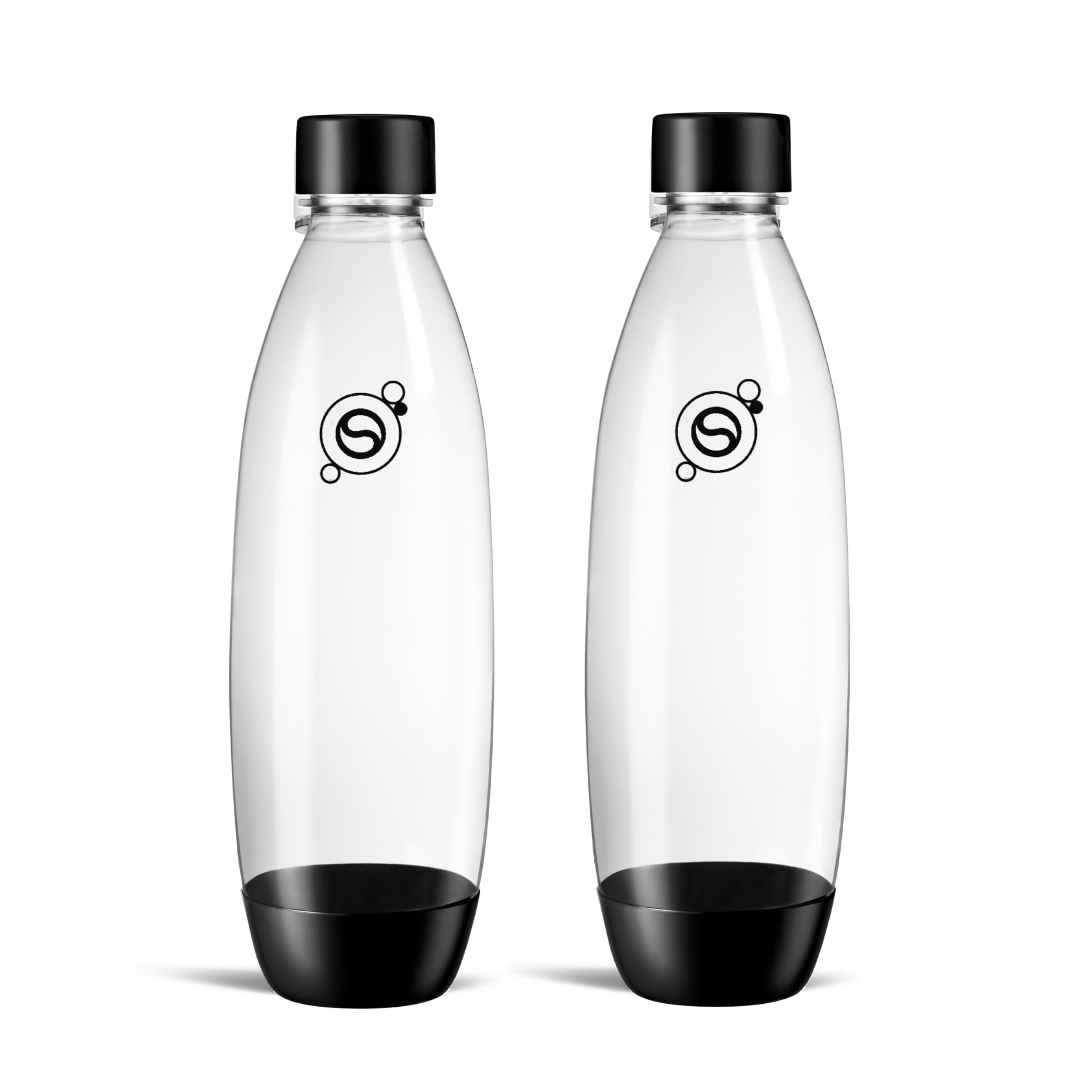 sodastream 1L Twin Pack Dishwasher Safe Slim Bottle (Black)