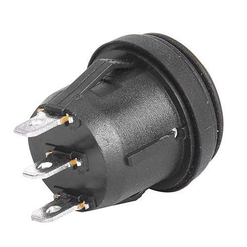 Miniatura 2 de ViaGasaFamido Paquete de 5 interruptores basculantes redondos negros, 10A, 125V, 6A, 250V, SPST, 3 pines, 3 posiciones, encendidoapagadoencendido,
