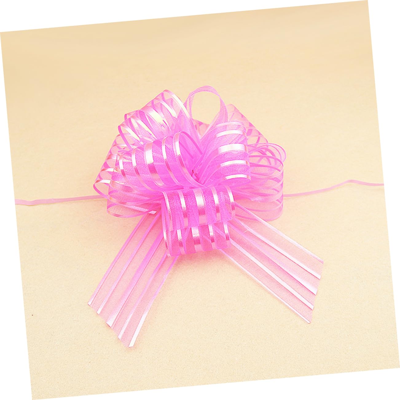 Beavorty 36 Stk Hochzeitsgeschenke Bögen Organza-Zugschleife Bögen als ribbon ripsband Weihnachtsbaumschleifen ziehen Sie Bögen für Hochzeitsschleifen Dekoration Rosa