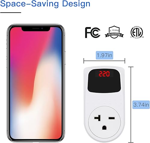 Miniatura 6 de BSEED Protector de sobretensión, regulador de voltaje, protector de pared resistente para toda la casa para el hogar, oficina, viajes, luz