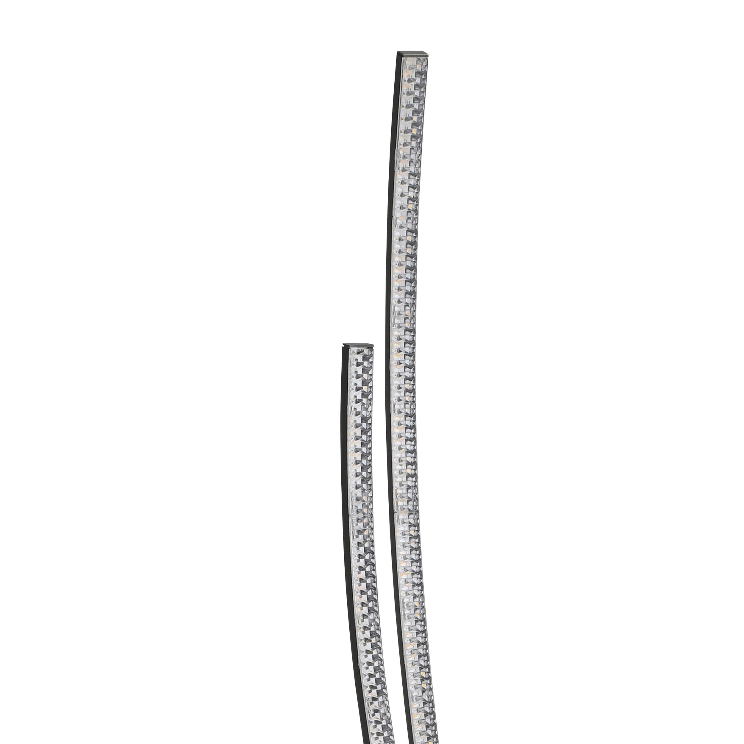 Eglo LED lámpara de pie Lejias, iluminación de metal en negro, cristal | de plástico en transparente, luz de salón, lámpara LED con interruptor de paso, blanco cálido