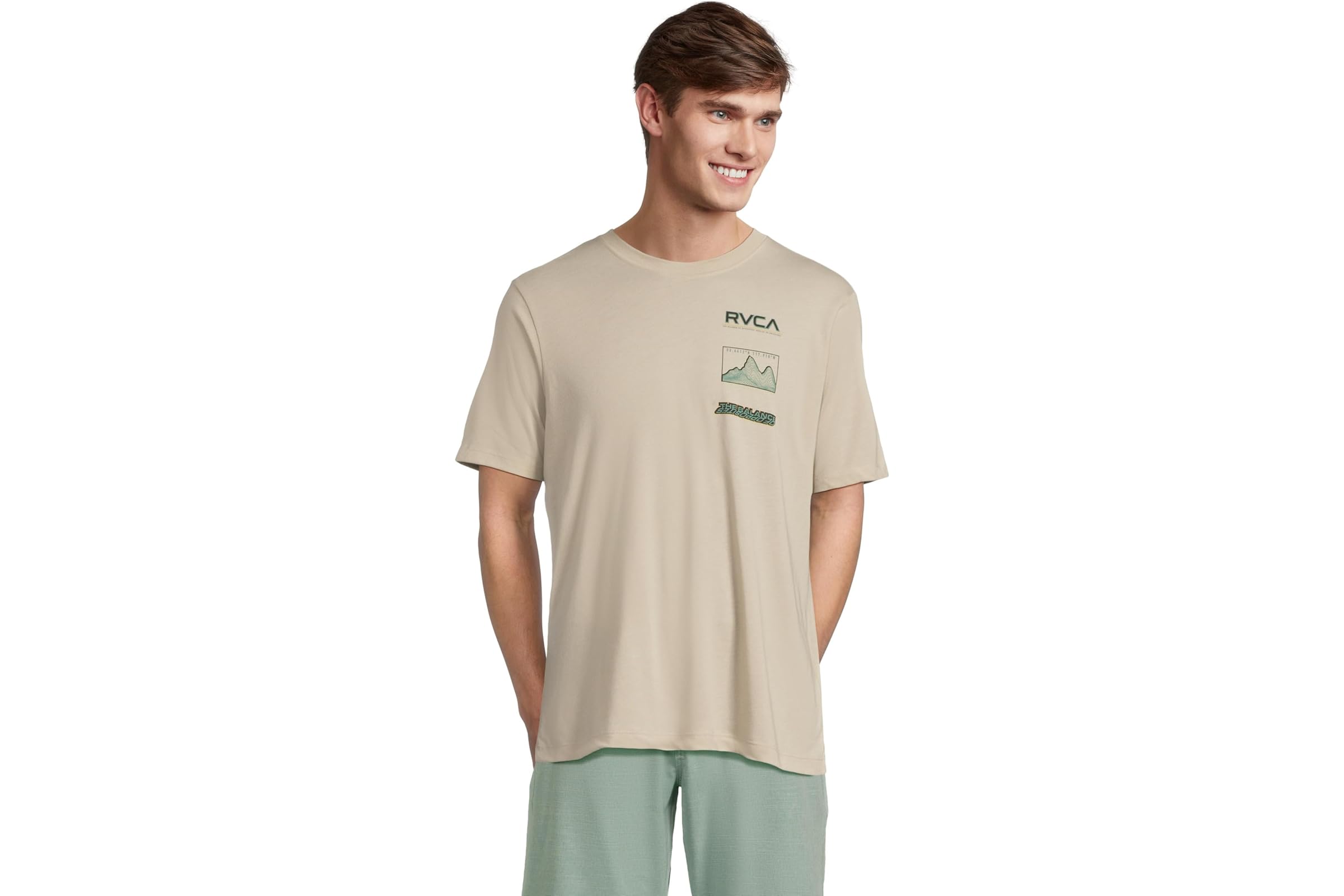Мужская рубашка RVCA Rvca Xt Stacks Short Sleeve light khaki 3190₽