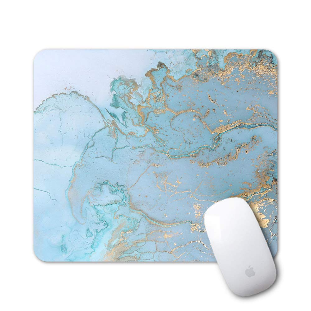 Artiron Mouse Pad, Rectangle Customized Gaming Mouse Mat Non-Slip Cute Mouse Pads with Funny Art Design for Computers Laptop, Ideal Partner for Working or Game 7.9x9.5inch (Blue Marble)