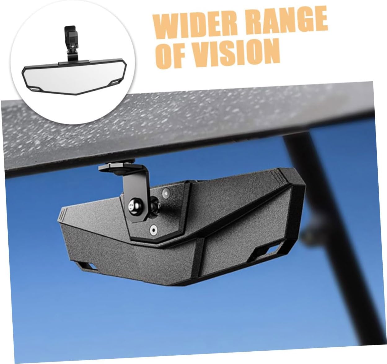 Atv Auxiliary Rear View Mirror Utv Central Mirror Durable Material Increased Safety with Easy to Clean Maintain