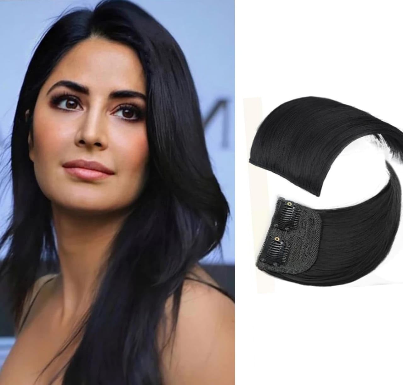 HAIR WALA™ 02 PCS Invisible Hair Topper Seamless 02 Clip in Hair Extension Natural Fluffy Hair Pads for Increase Hair Top Side Cover for Women Girls, Matte Finish (Natural Black)-image-47