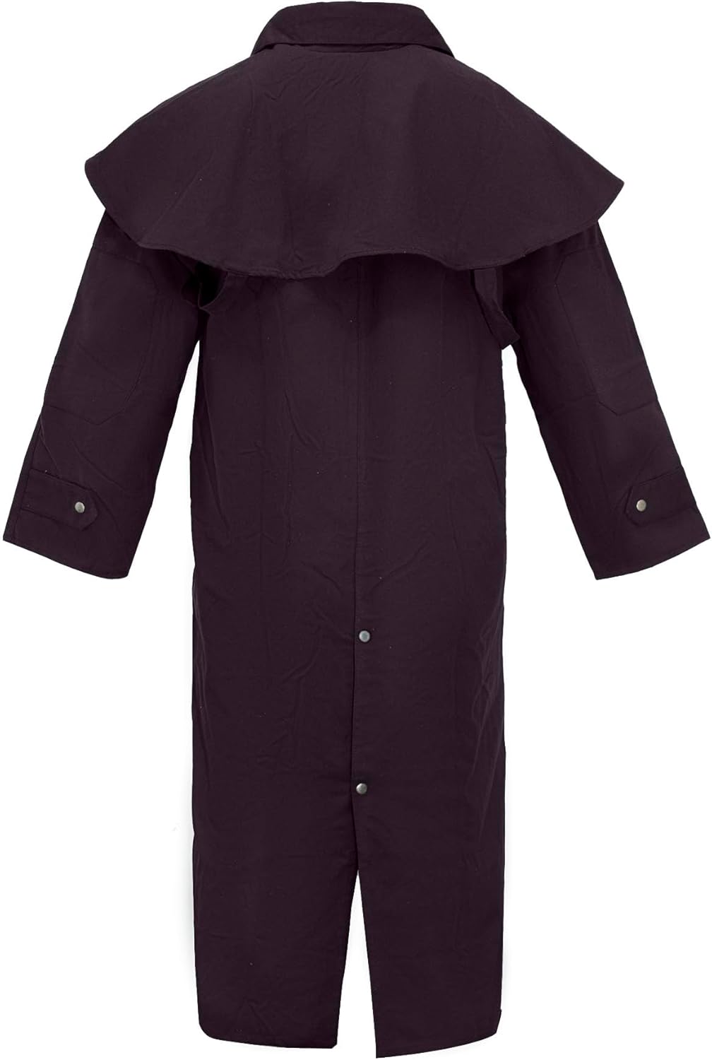 RESISTANCE Unisex Western Oilskin Waterproof Duster Coat, Workwear Black Brown Long Rain Coat With Brass Button And Pockets