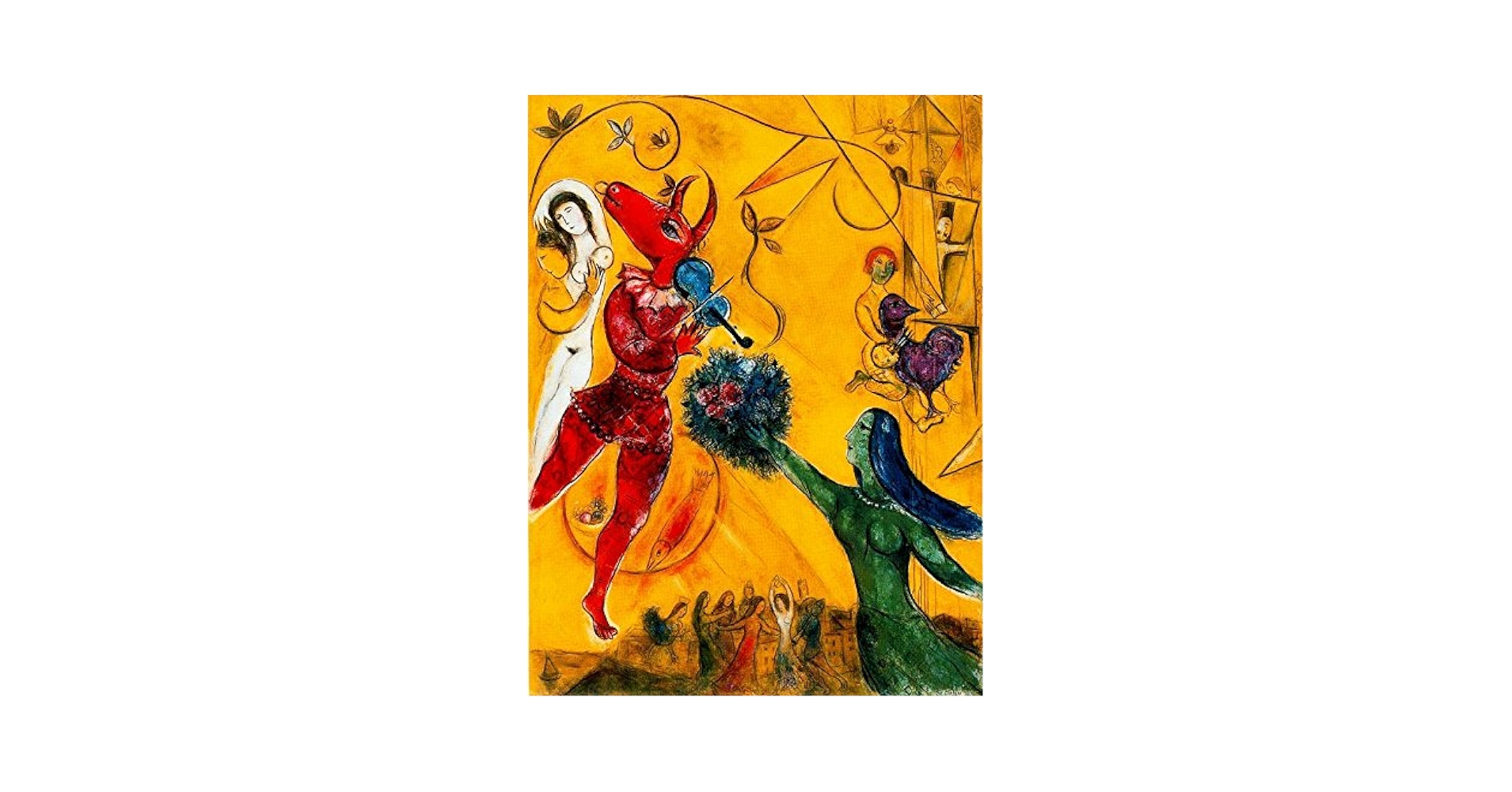 Marc Chagall ダンス　マルクシャガール　絵画 マルク シャガール絵画「ダンスとサーカス」額縁4色選択可能