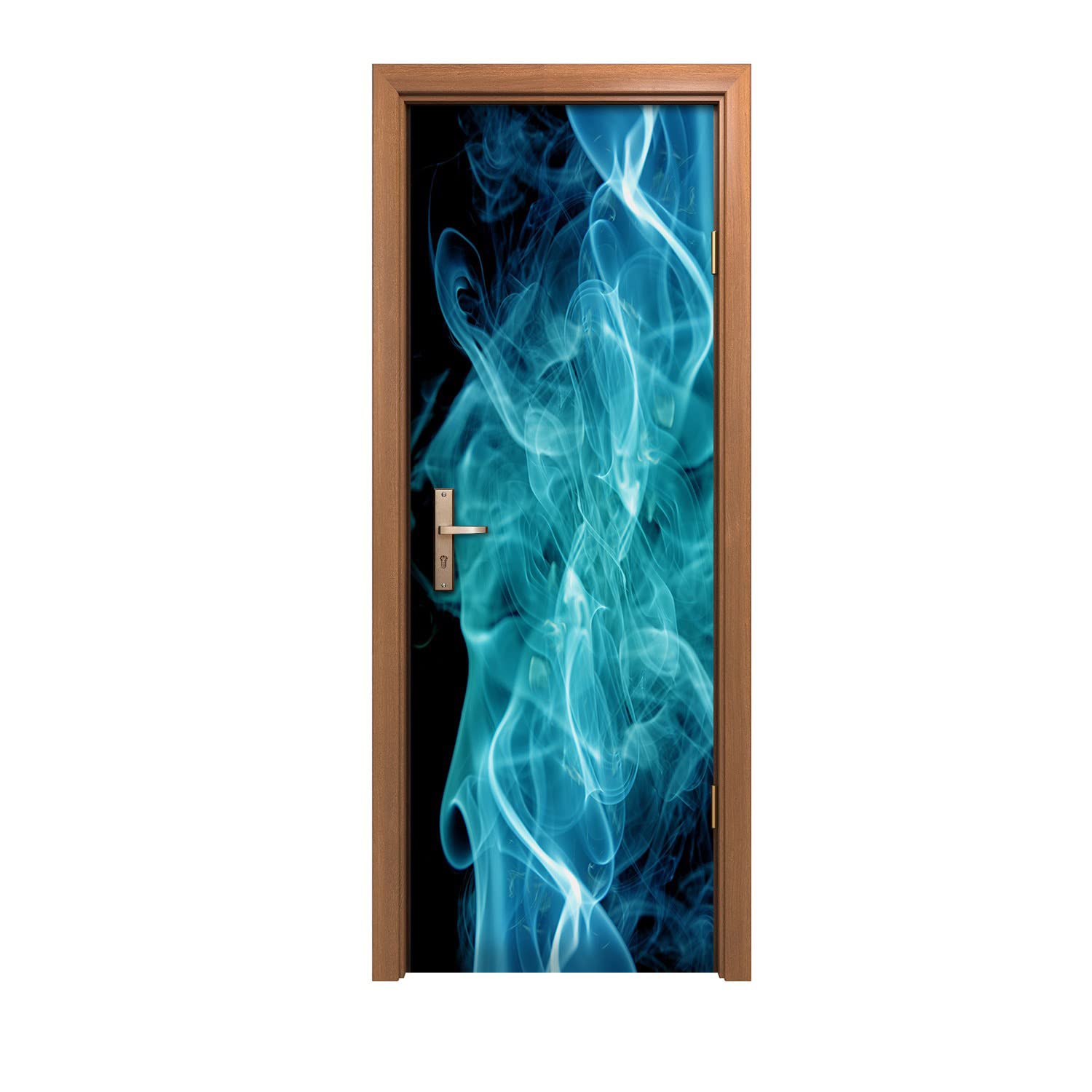 Autocollant de porte 70x200cm décoratif motif fumée pour habillage mural