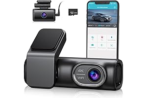 5G WiFi GPS Front and Rear UHD 4K Dash Cam with 64G SD Card