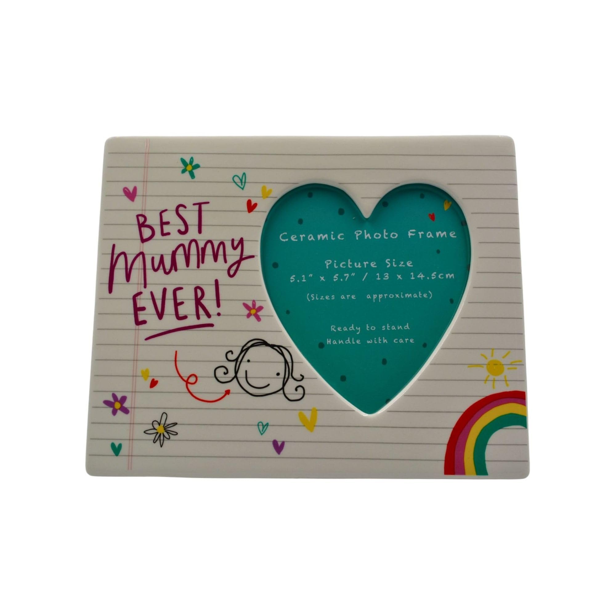 Scribbles Ceramic Photo Frame - Mummy, White