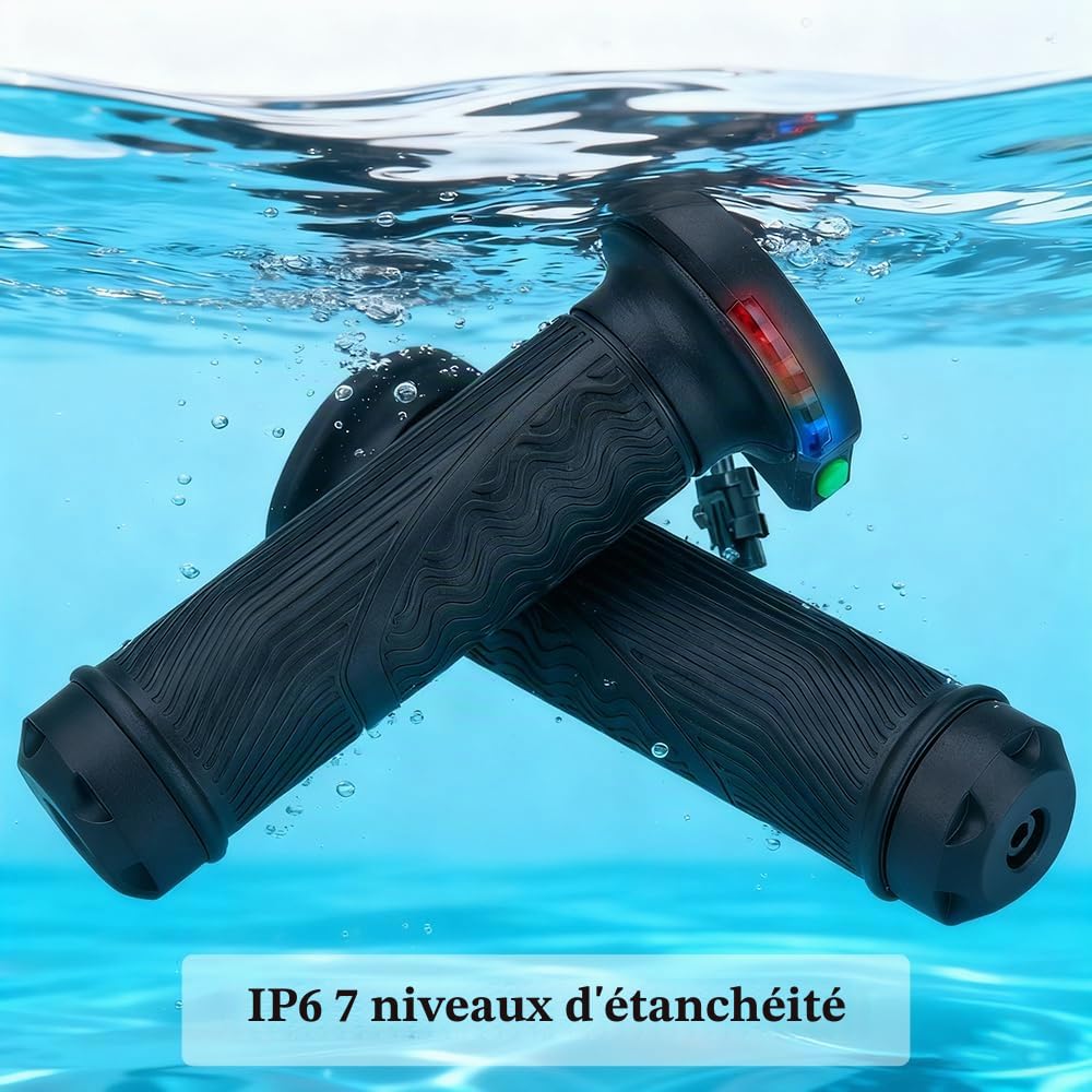 Poignées chauffantes pour moto, 45 W, haute performance, étanche, longueur réglable, 115 à 130 mm, universel, pour guidon de 22 mm