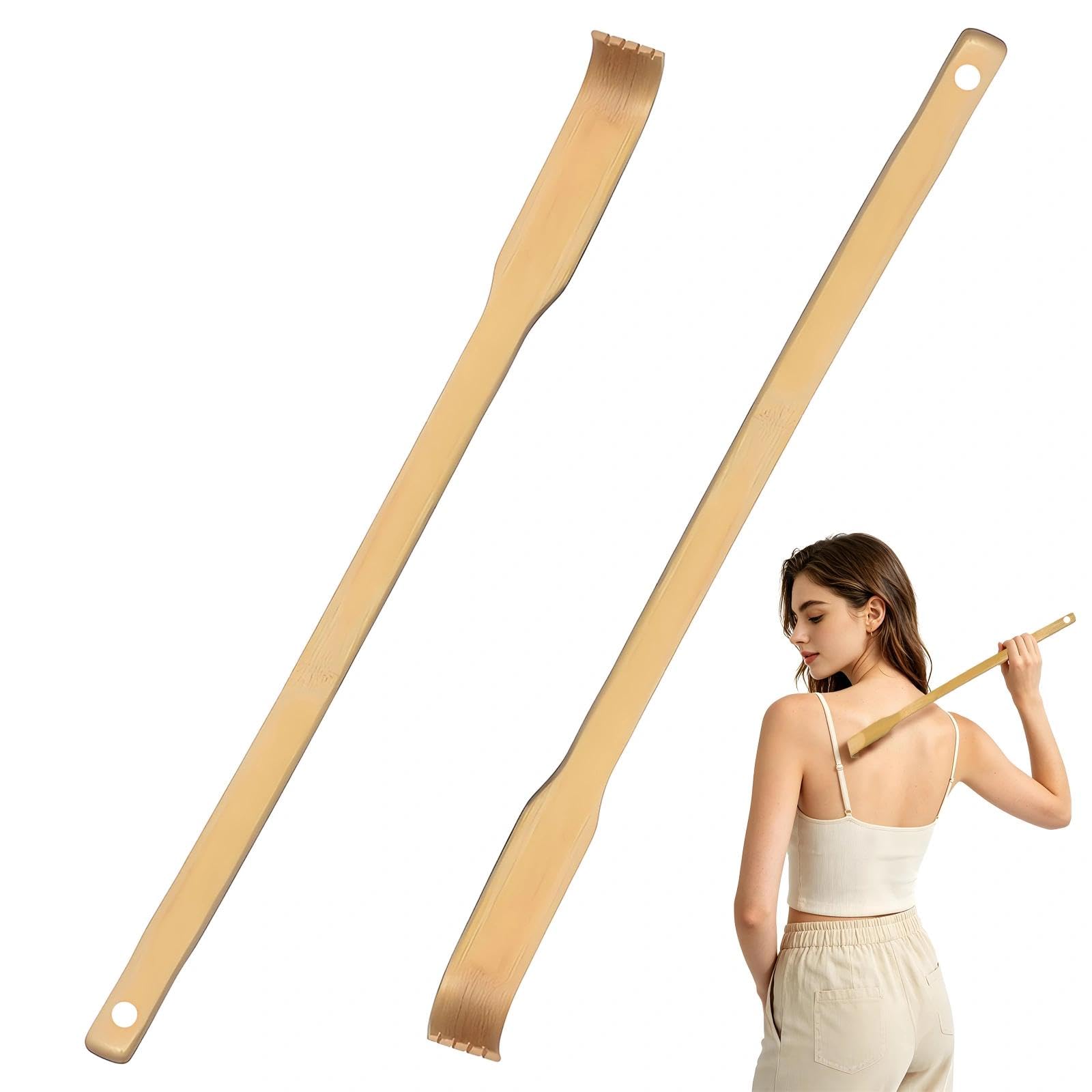 4 rascadores de espalda de madera de tallo recto, 41,5 × 2,5 cm, para adultos, hombres, mujeres, alivio inmediato de la picazón y la relajación del cuerpo