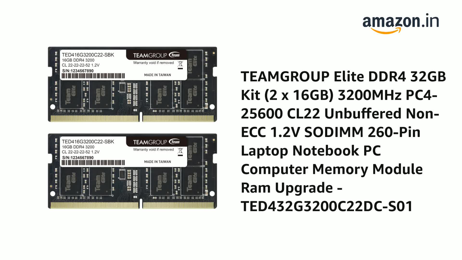 TEAM Elite DDR4 3200 2×16GB（32GB） ELITE DDR4 DESKTOP MEMORY 32GB(2x16GB) 3200MHz CL22 | TEAMGROUP