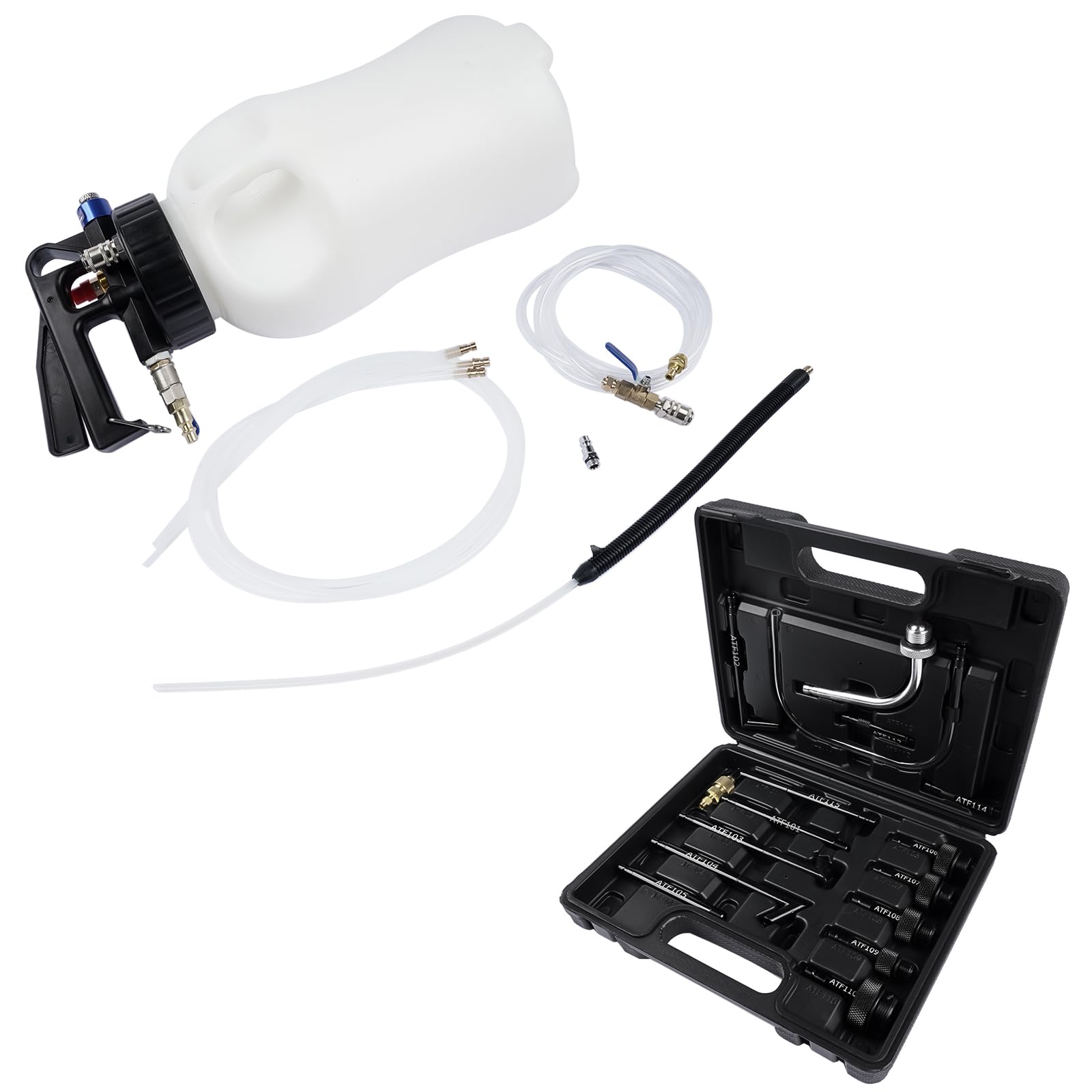 6L Outil de Remplissage d'huile de Boîte de Vitesses avec 15 adaptateurs Kit, Remplissage d'huile de Transmission pour Voiture Véhicule