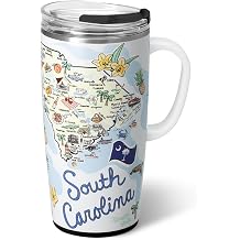 Swig Life Travel Mug Insulated Mug with Handle and Lid Travel Coffee Mug Cup Holder Stainless Steel 22 Oz Reusable Insulated with Lid South Carolina