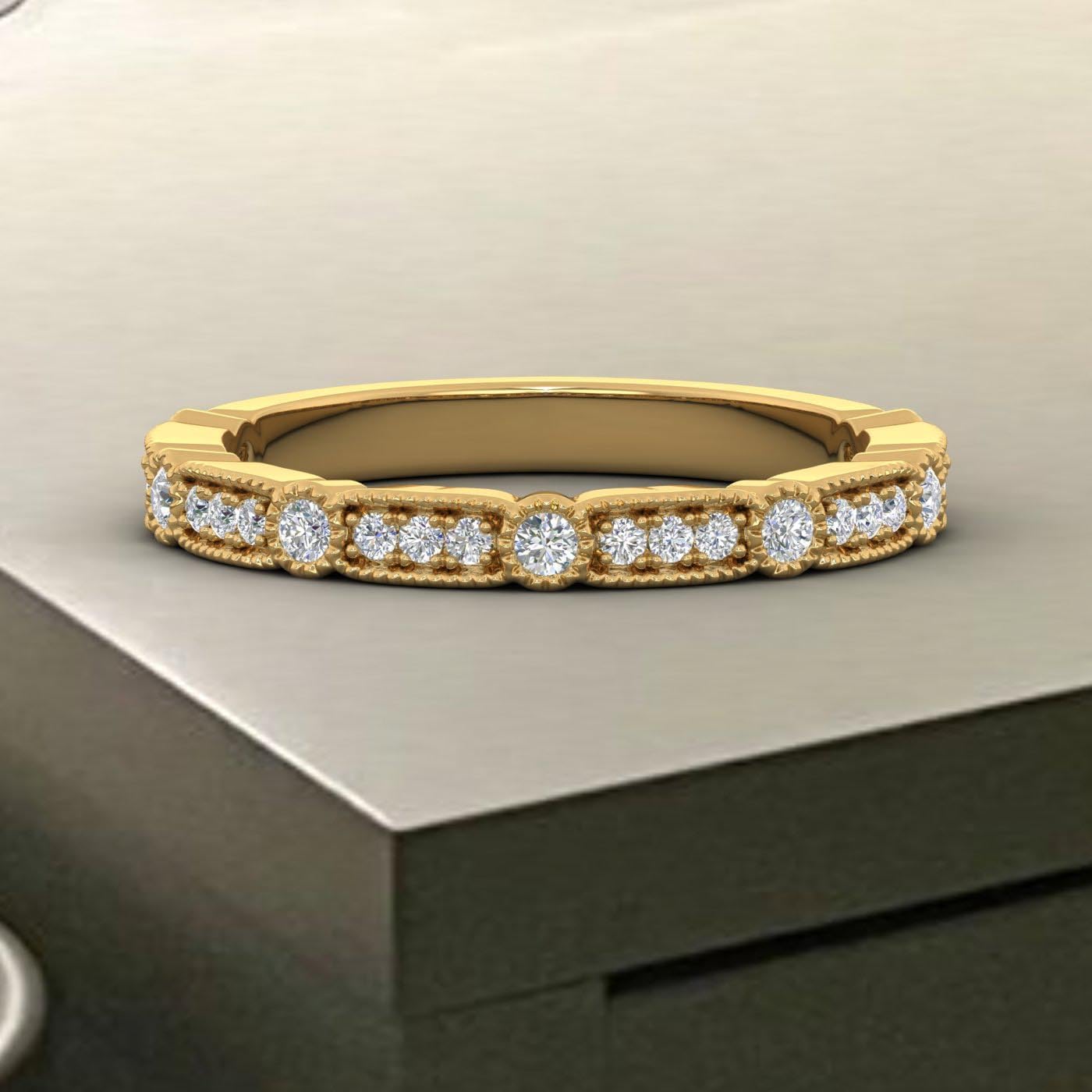 1/4 Carat Diamond Wedding Band Ring in 10K Gold