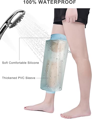 Miniatura 2 de Cubierta de rodilla para ducha, fundas impermeables para ducha, protector de yeso suave y cómodo para piernas de ducha para adultos, funda de ducha