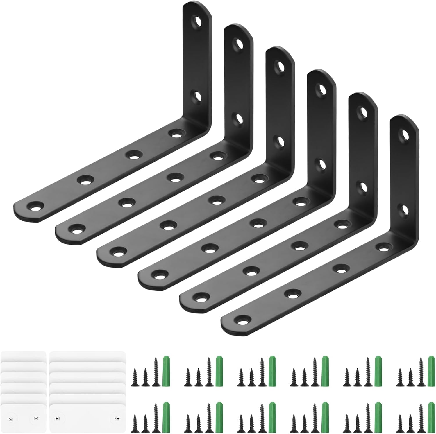 Anti Tip Furniture Anchors (6 Pack), Furniture Wall Anchors for Baby Proofing, Earthquake Straps Secure to Wall Prevent Falling for Child Safety, No Drill Or Drilling Installation, Black Small