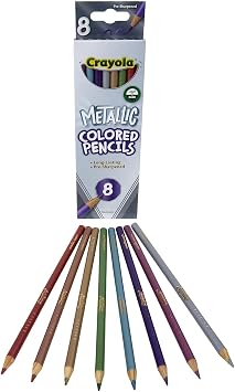 Crayola 68-3708 Metallic Colored Pencils 8 Pack