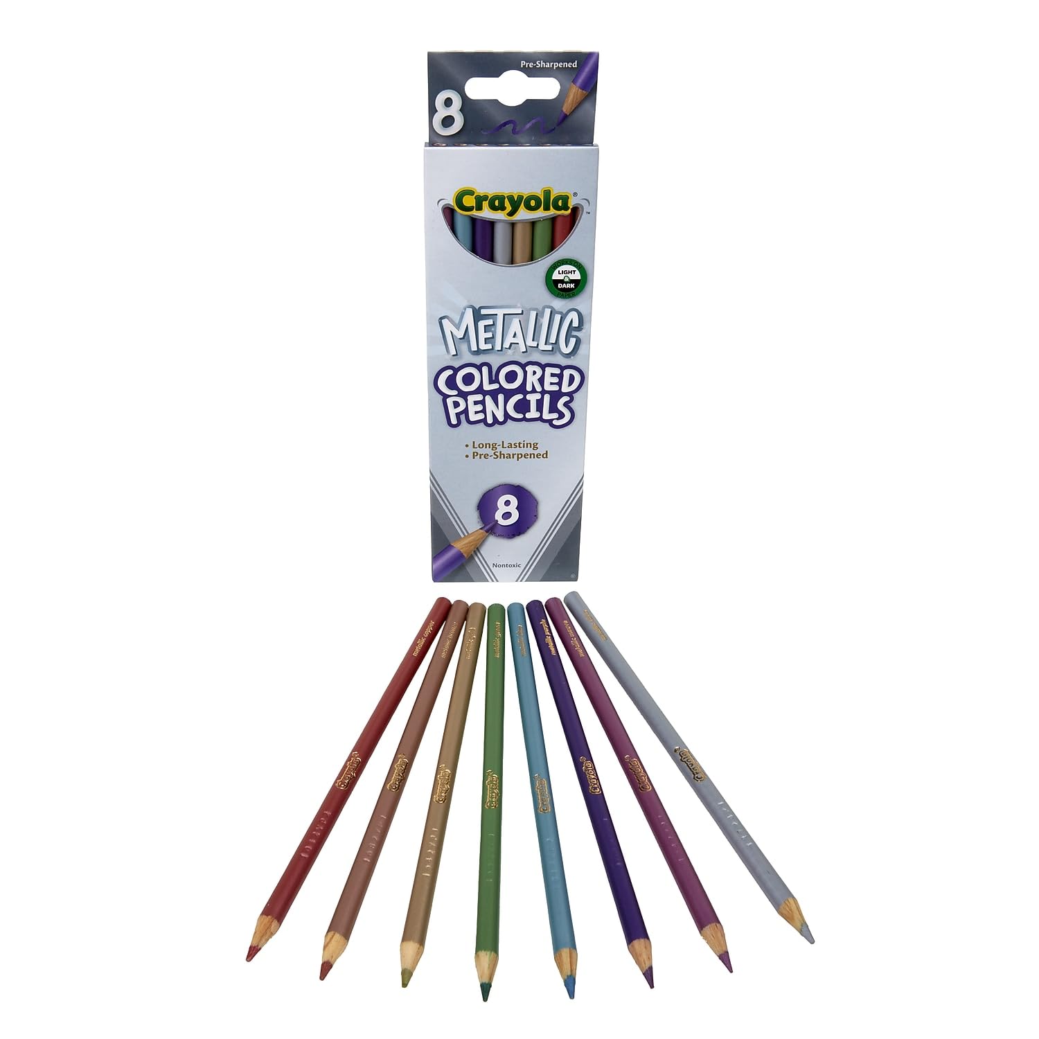 Amazon.com: Crayola 68-3708 Metallic Colored Pencils 8 Pack : Toys