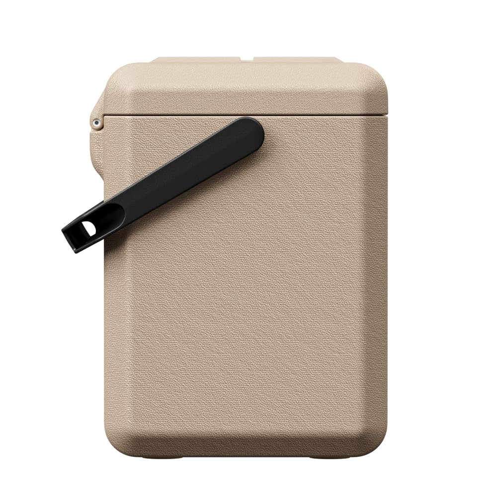 Yolco ET18 piaskowa lodówka podróżna z kompresorem, 18 l, z akumulatorem SC4B, przenośna lodówka i zamrażarka do -20°C, 12/24 V DC i 230 V, USB, do samochodu, ciężarówki, łodzi, na kemping, szara