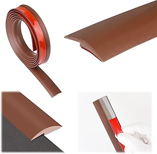 10Ft Brown Carpet Floor Transition Strip Self-Adhesive Edge Trim Doorway Floor Divider Strip Suitable for Threshold Transitions Height Less Than 3mm M025