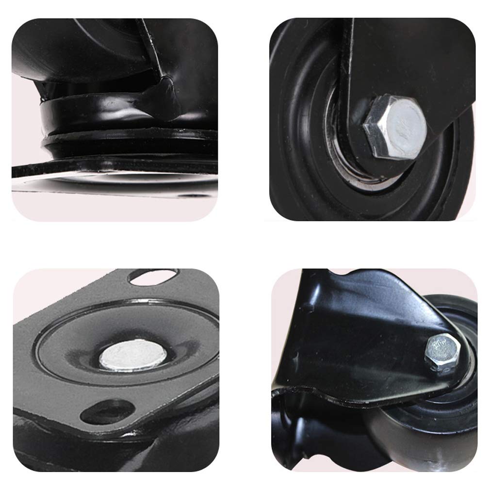 rotelle for mobiliRuota girevole girevole,Ruote for carrello,Set di 4 ruote piroettanti industriali,Rotelle for mobili in nylon,Nero,Resistente,Piastre superiori a 360°,Baricentro basso,Resistente all