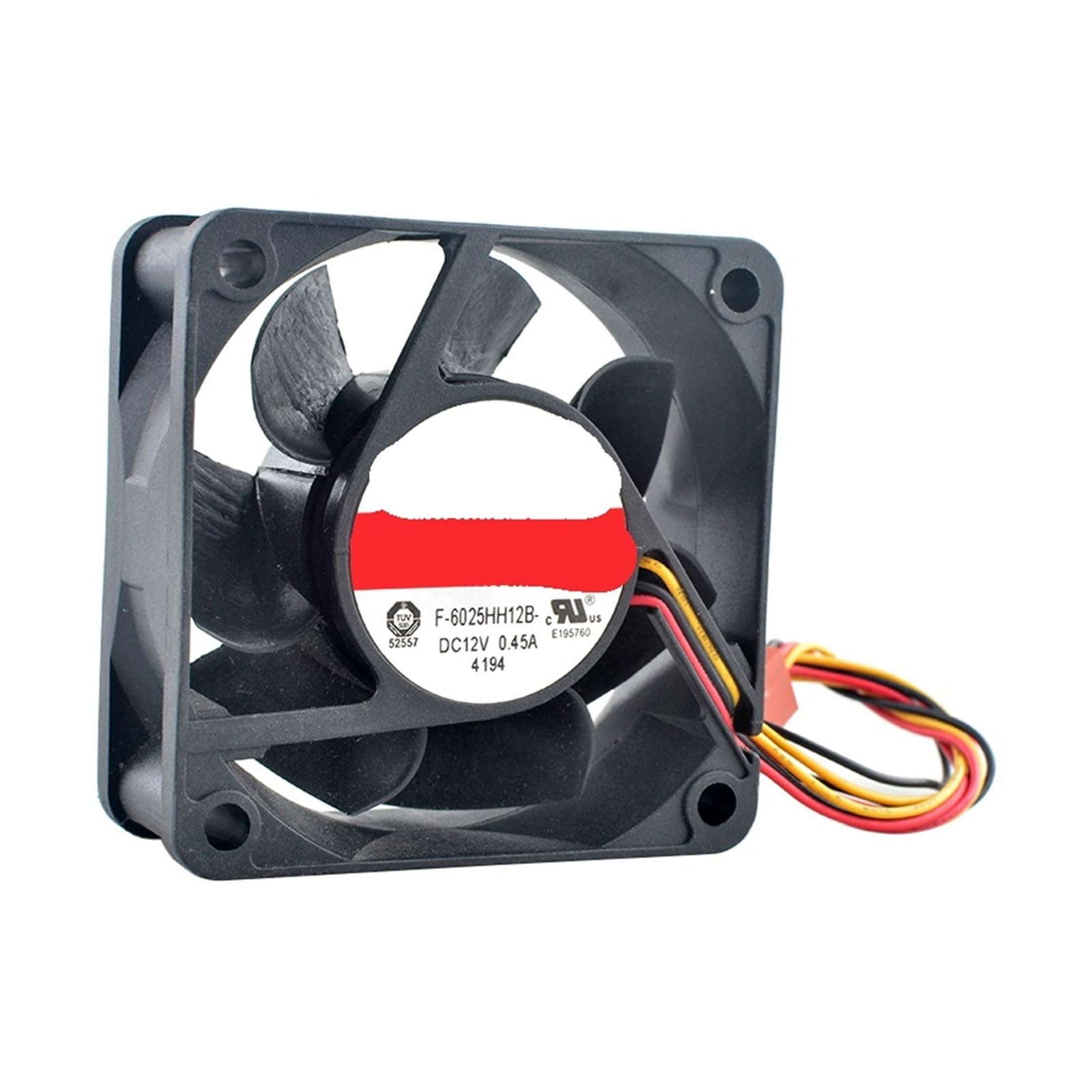 JJKKOZVQF Cooling Fan F-6025HH12B 6cm 60mm 60x60x25mm DC12V 0.45A 3pin 5500rpm