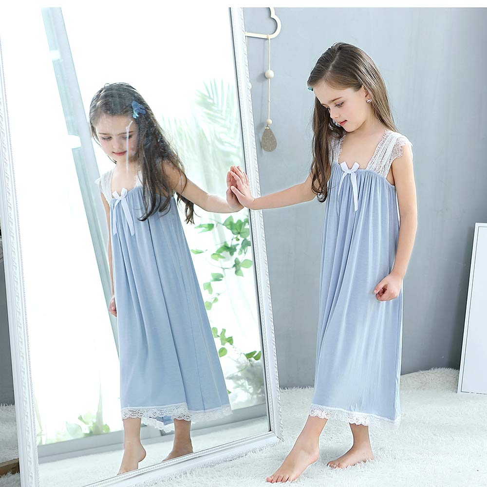 Camisón de noche para niñas, pijamas para niños, ropa de dormir de encaje princesa vestidos de noche