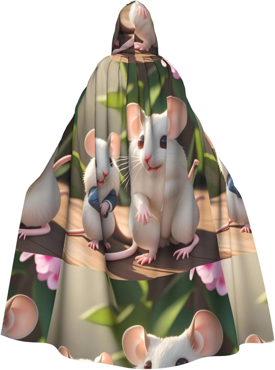 Mother And Child Rats Men Women Halloween Role Play Party Decoration Hooded Poncho Black