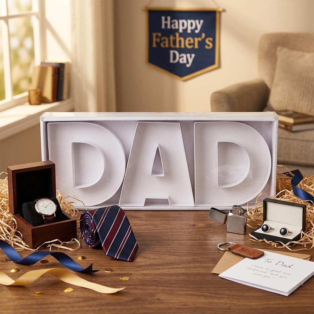 WENPACK Empty Sweet Gift Box DAD Cardboard Letter Shaped Fillable Chocolate Strawberry Flower Packaging (DAD)