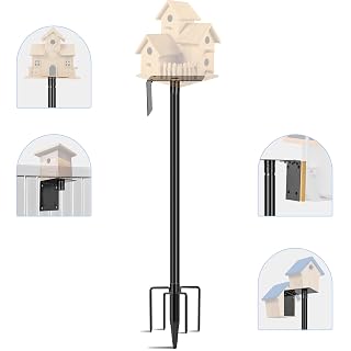 Ottsuls Bird Feeder Pole, 92 Inch Heavy Duty Bird House Pole Kit for Outdoors, with Wooden Board, 5-Prong Base Feeding Station for Wild Birds Watching, Adjustable Feeder Stand (House Not Included) - Amazon product rated Grade A