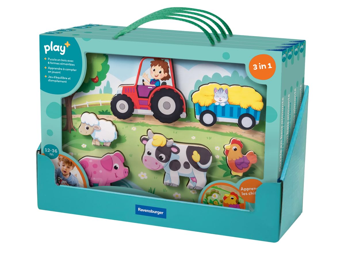 Ravensburger Puzzle en Bois aimanté A la Ferme Jouet bébé dès 1 an