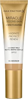 Max Factor Miracle Second Skin Foundation SPF 20-05 Medium Foundation Women 1.01 oz