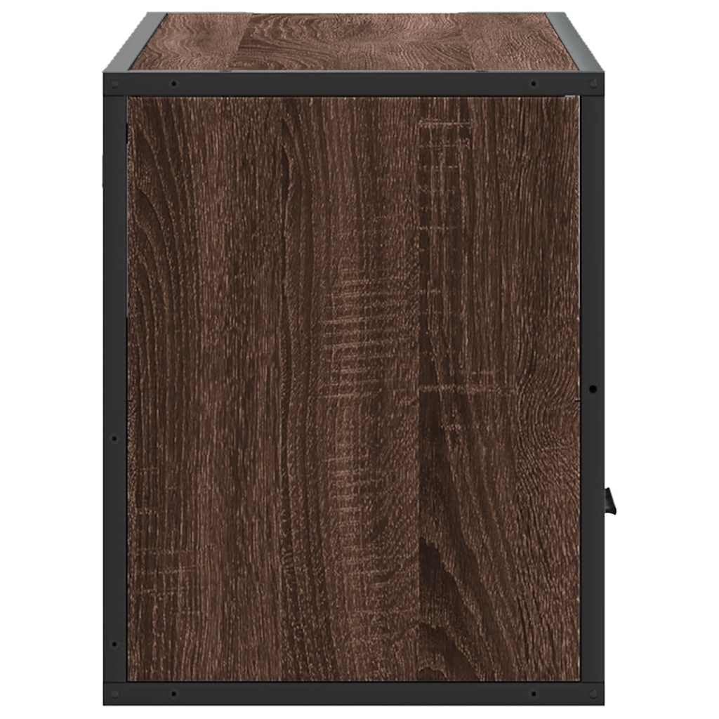 TV-Schrank Braun Eiche 80x31x39,5 cm, Holzwerkstoff und Metall, Modernes Design für Wohnzimmer, Schlafzimmer, Robustes Media Center