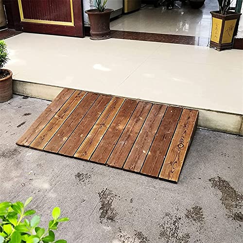Rampas de madera para escalones de jardín y acceso seguro de bicicletas
