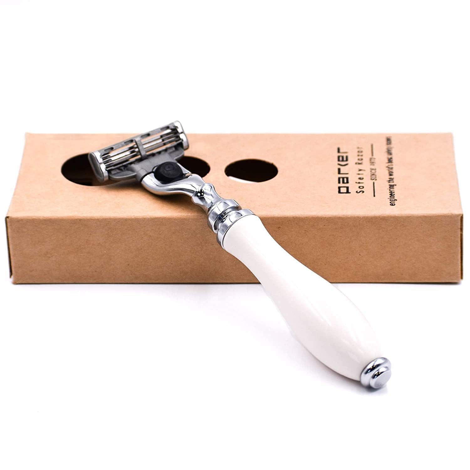 Parker rasoio di sicurezza Mach 3 manico bianco