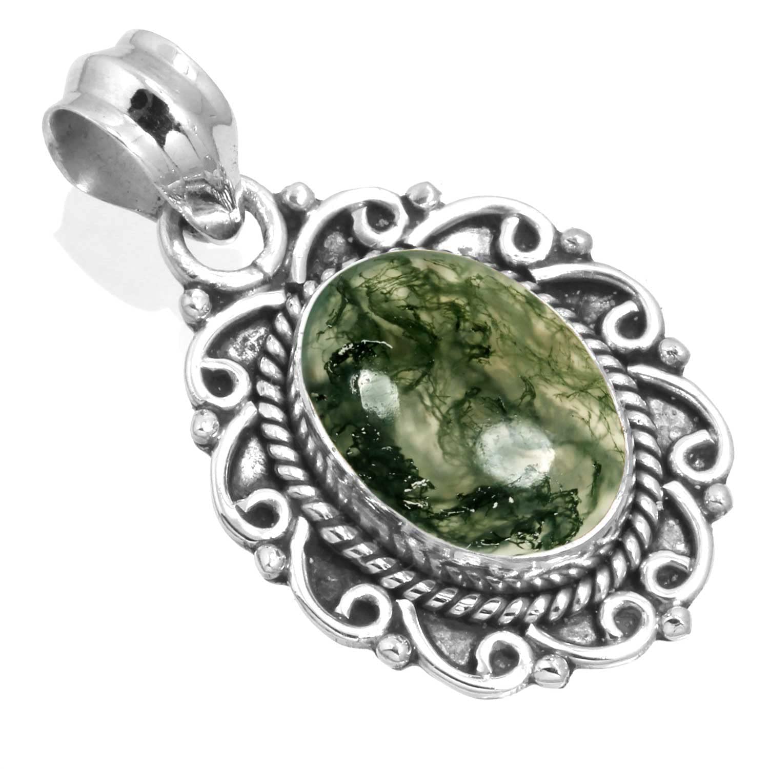 jeweloporium 925 Sterling Silver Handmade Pendant for Women 10x14 Oval Gemstone Statement Jewelry for Gift (99528_P)-picture-35