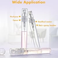 Vista 6 de Mini botellas de muestra de perfume, paquete de 10 botellas pequeñas de plástico de 0.2 fl oz, niebla fina, botella recargable de perfume portátil
