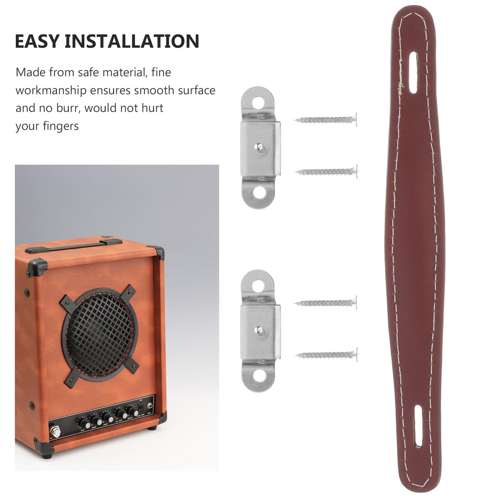 Ipetboom Mango de Repuesto para Altavoz de Guitarra de Cuero Genuino, Asa Cómoda y Resistente para Amplificador, Diseño Elegante y Fácil de Transportar para Proyectos en Casa