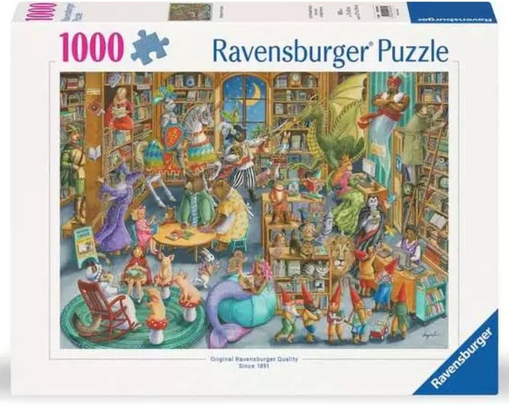 Ravensburger Midnight at The Library 1000 Piece Jigsaw Puzzle for Adults - 12000489 - Handmade Touring Made in Germany - All Pieces Fit Perfectly
